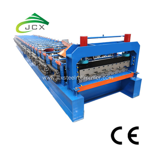 Metal roof sheeting machine